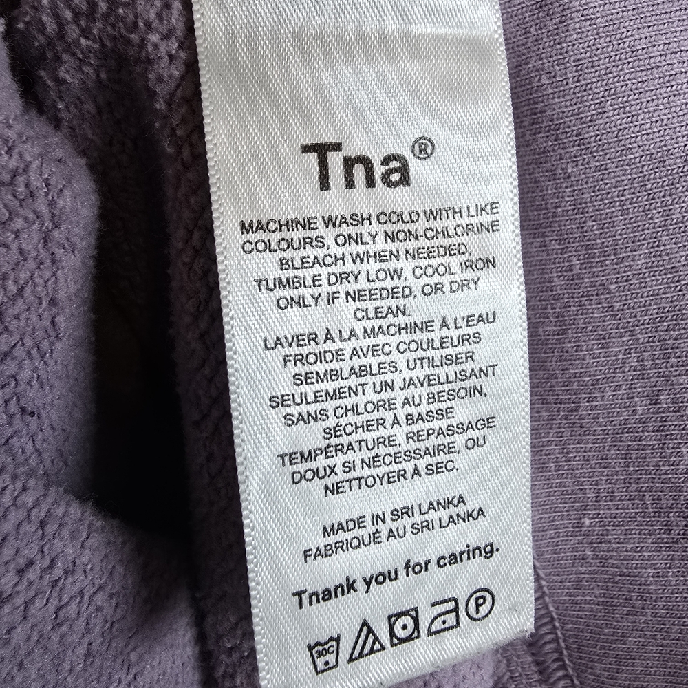 Tna Extra Fleece Women's Organic Cotton Sweatshirt Lavender Crewneck Sustainable - Picture 10 of 12